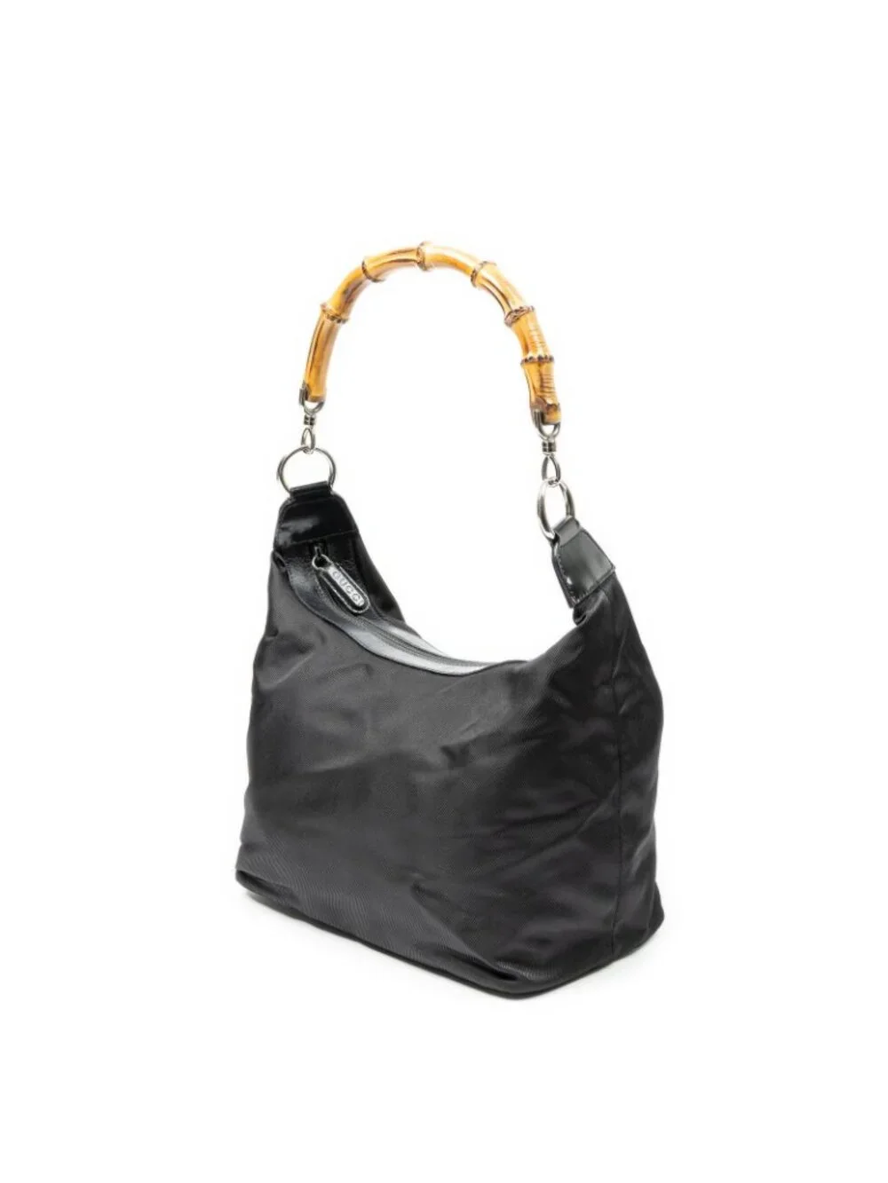 Gucci Bamboo Hobo Black Nylon Canvas